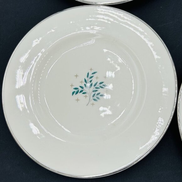 Syracuse China Lyric Pattern 6.25" Dessert/Bread Plates Vintage MCM Set of 4 - Picture 4 of 14